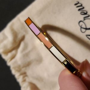 J. Crew rainbow-striped enamel bangle bracelet